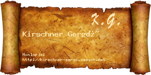 Kirschner Gergő névjegykártya